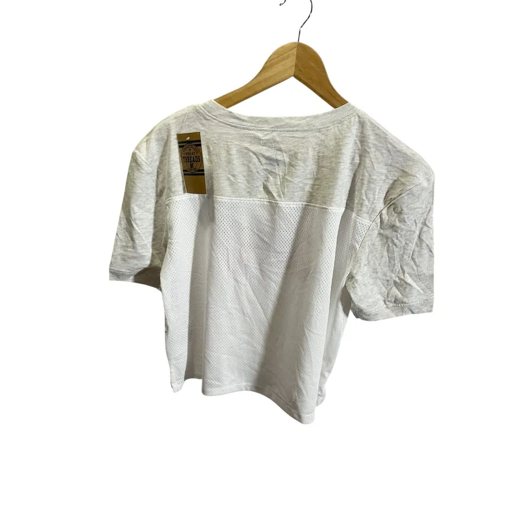 Clemson Tigers Womens Cropped T-Shirt S Gray/White Athletic Mesh - Image 4