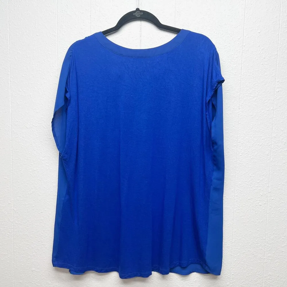 INC Womens Top 3X Mix Media Business Casual Workwear Office Career Party Event Blue - Image 5