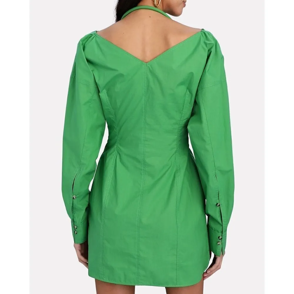 Nanushka Alyssa Dress in Green Womens Shirtdress Mini - Image 12
