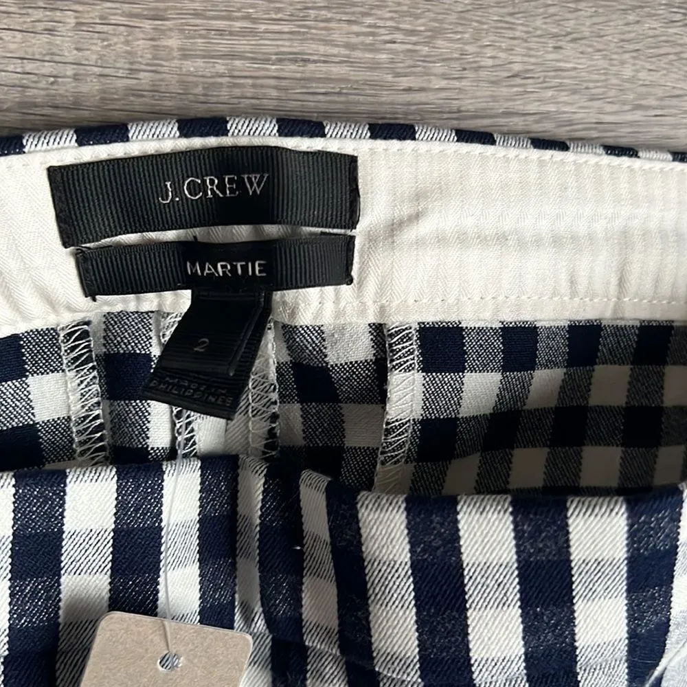 NWT JCrew Martie Pant in Navy and White Gingham - Image 4
