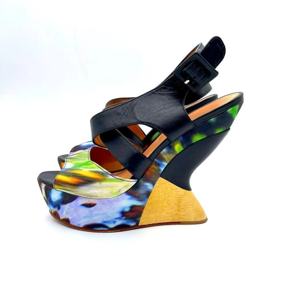 Anthropologie Leifsdottir Kivi Silk and Leather  wedge Sandals - Image 2
