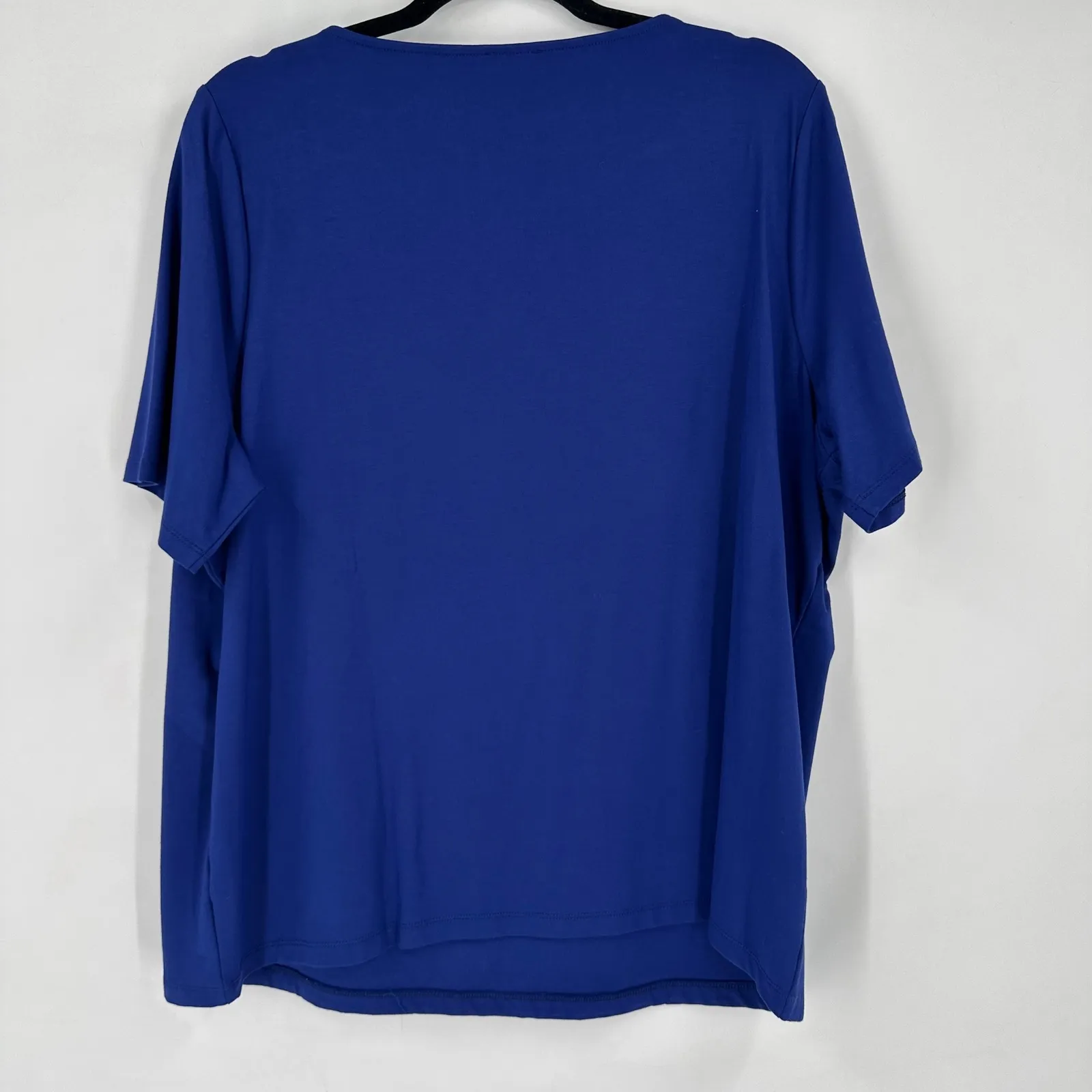 Talbots Blue V Neck Short Sleeve Rayon Stretch Shirt Top Plus Size 2X Travel - Image 5