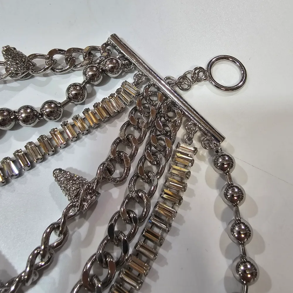 NBD  Layered Necklaces in Silver Rhinestone - Image 4
