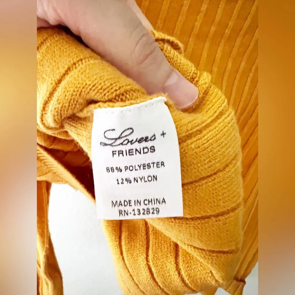 Lovers + Friends Mustard Yellow Turtleneck Crop Sweater Size M - Image 7