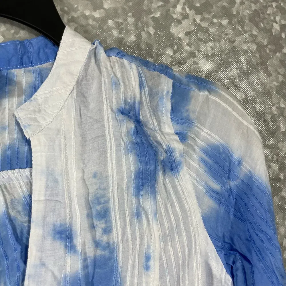 Skylar + Madison Women's Boho Chic Blue Tie Dye Tunic Top - Size Small - Artsy - Image 2