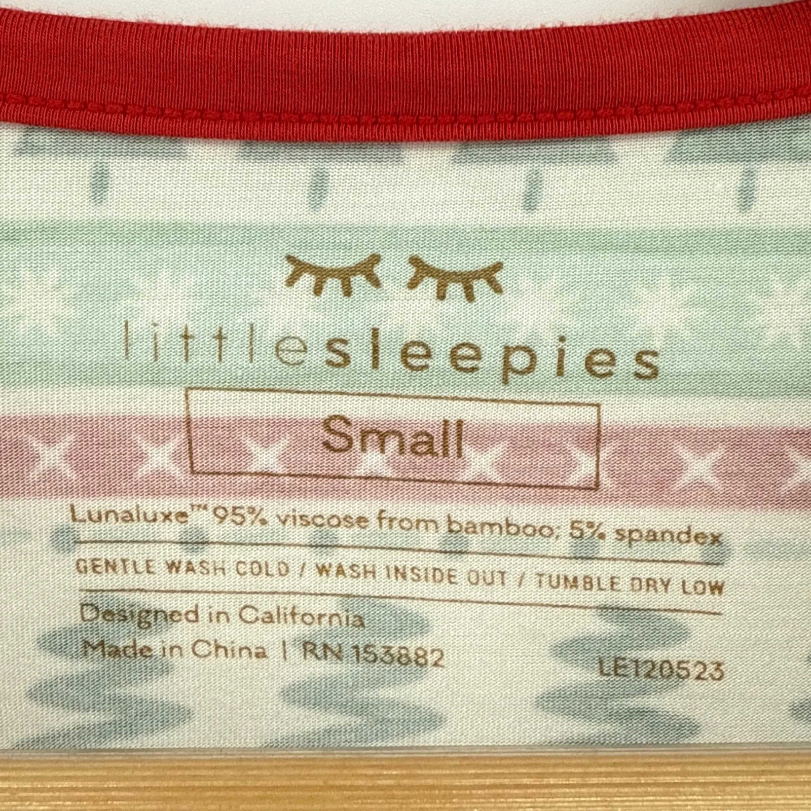 Little Sleepies Small‎ Pajama Top Fair Isle Christmas Holiday Gingerbread Womens White - Image 7