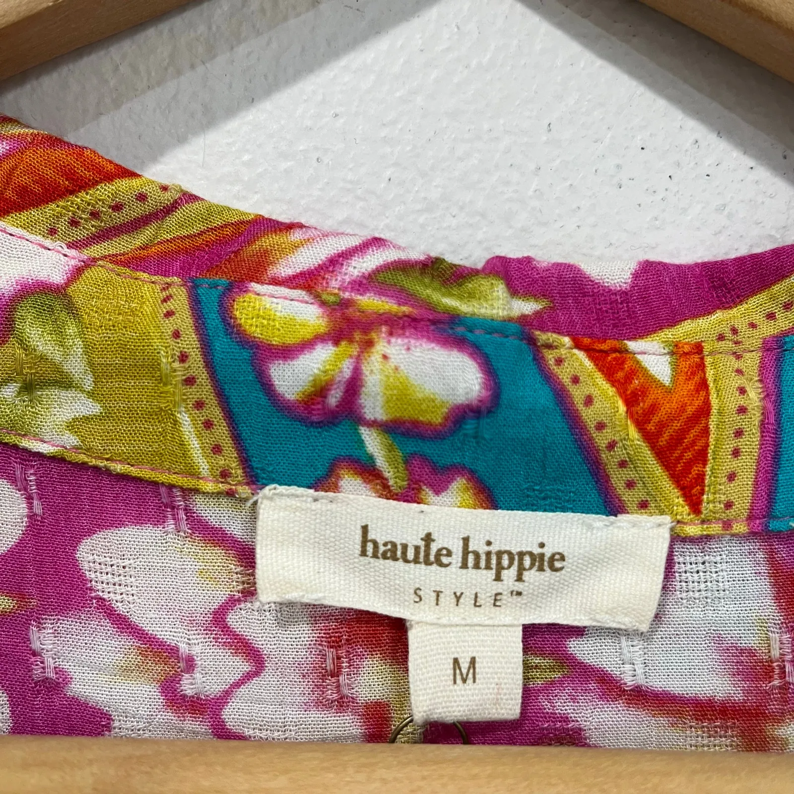 Haute Hippie Abstract Wrap Style Cropped Top Boho Chic NWT Size M - Image 9