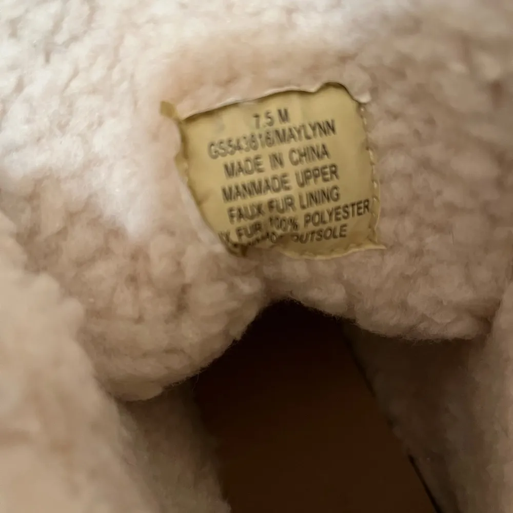 Mia Maylynn Moto Hiking Boot Tan Knit Cuff Lug Sole 7.5 - Image 11