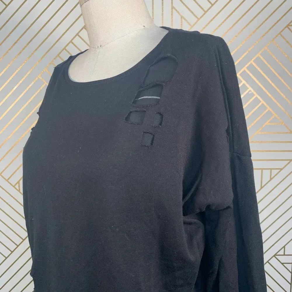 Generation Love Black Ripped Cutout Plaid Top‎ - Image 5