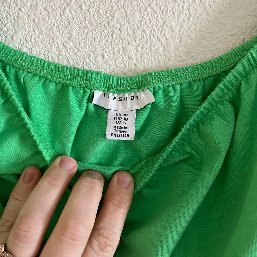 TopShop Green Smocked Crop Top - Image 9