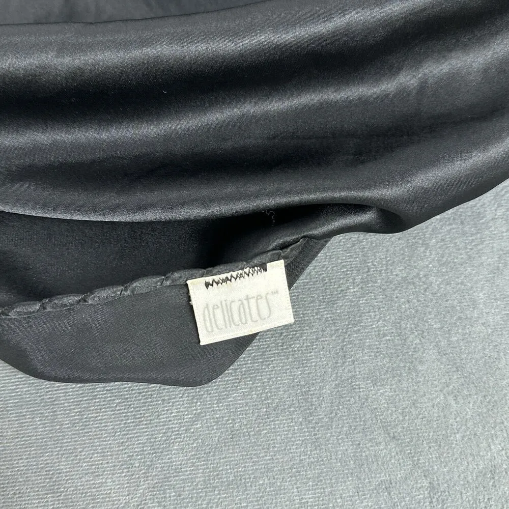 Vintage Delicates Satin Camisole Size Large Black Shiny Top Shirt Cami USA Made - Image 5