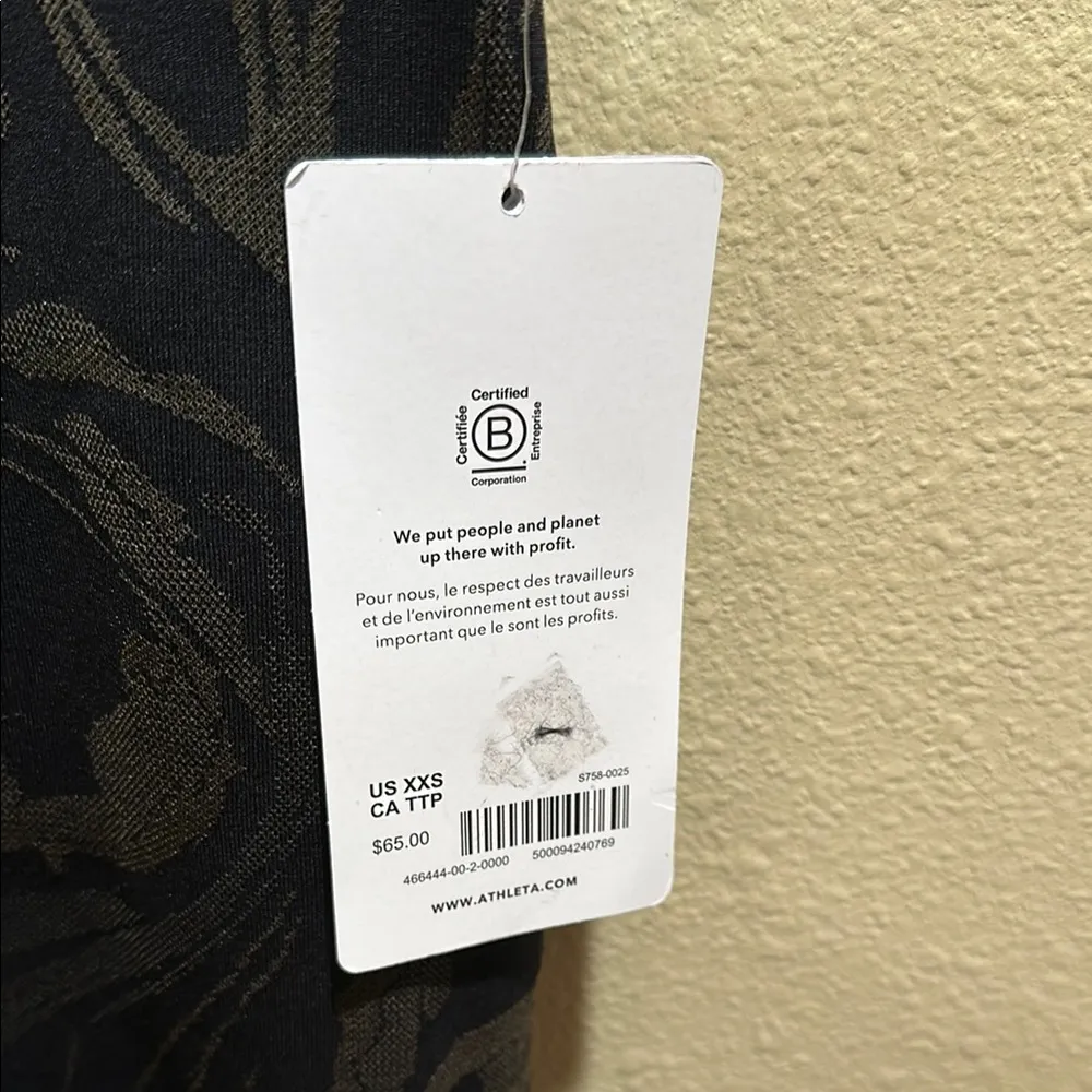 NWT Athleta Momentum XXS Tank Top Seamless Black Paisley Racerback - Image 8