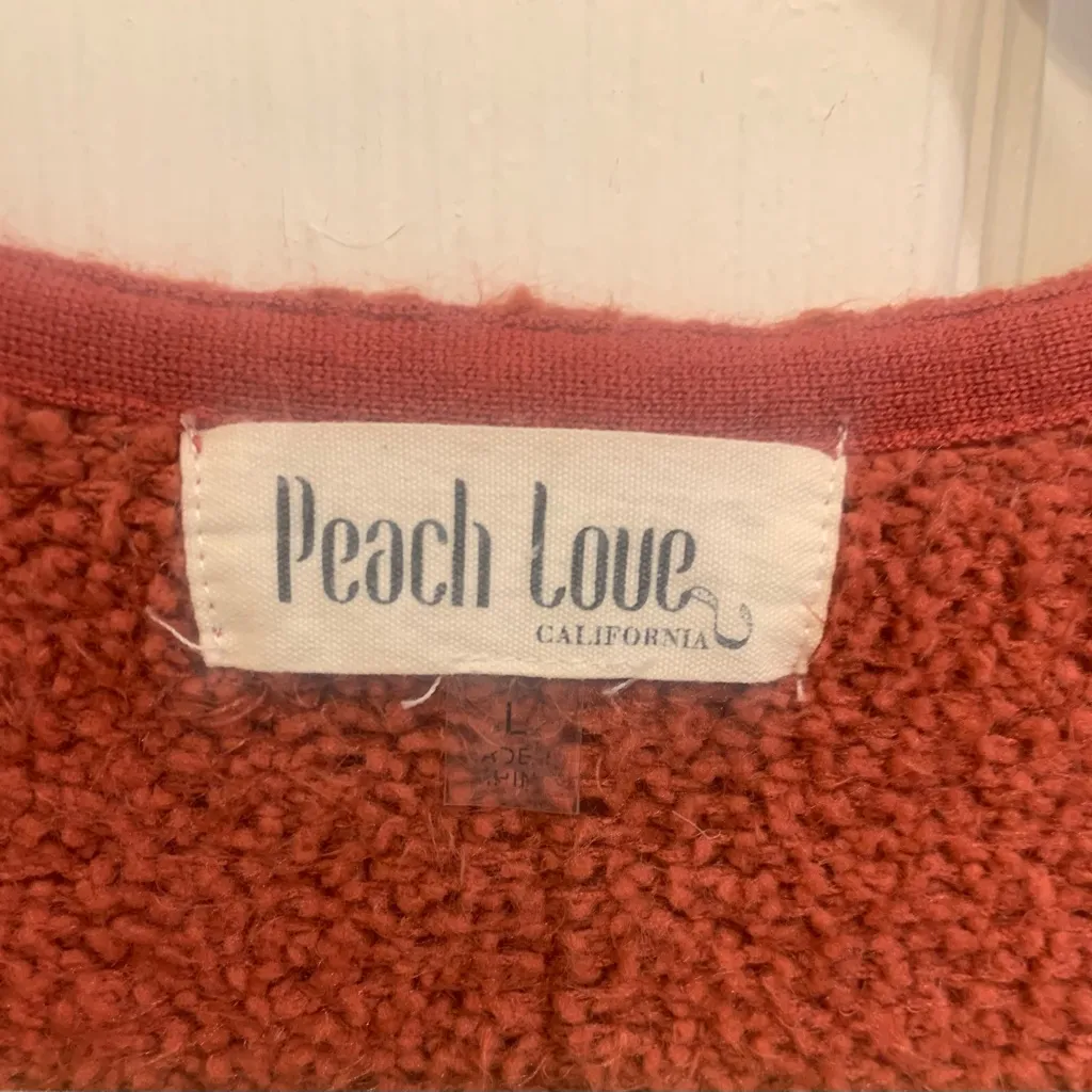 Peach Love California Rust Orange Large Knit Sweater. 2976-Hg - Image 4