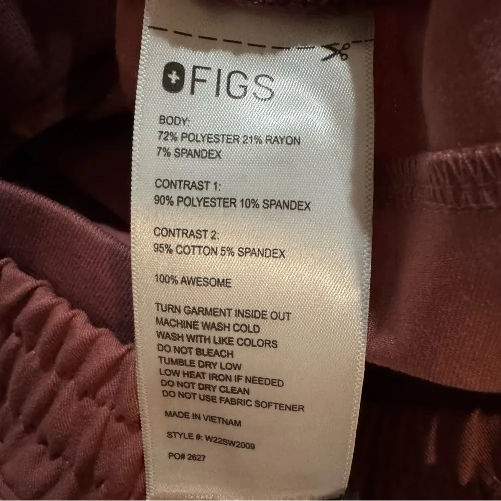 Figs Scrub Pants Pink Mari Jogger Tapered Medical Uniform, Women’s XXS - Image 5