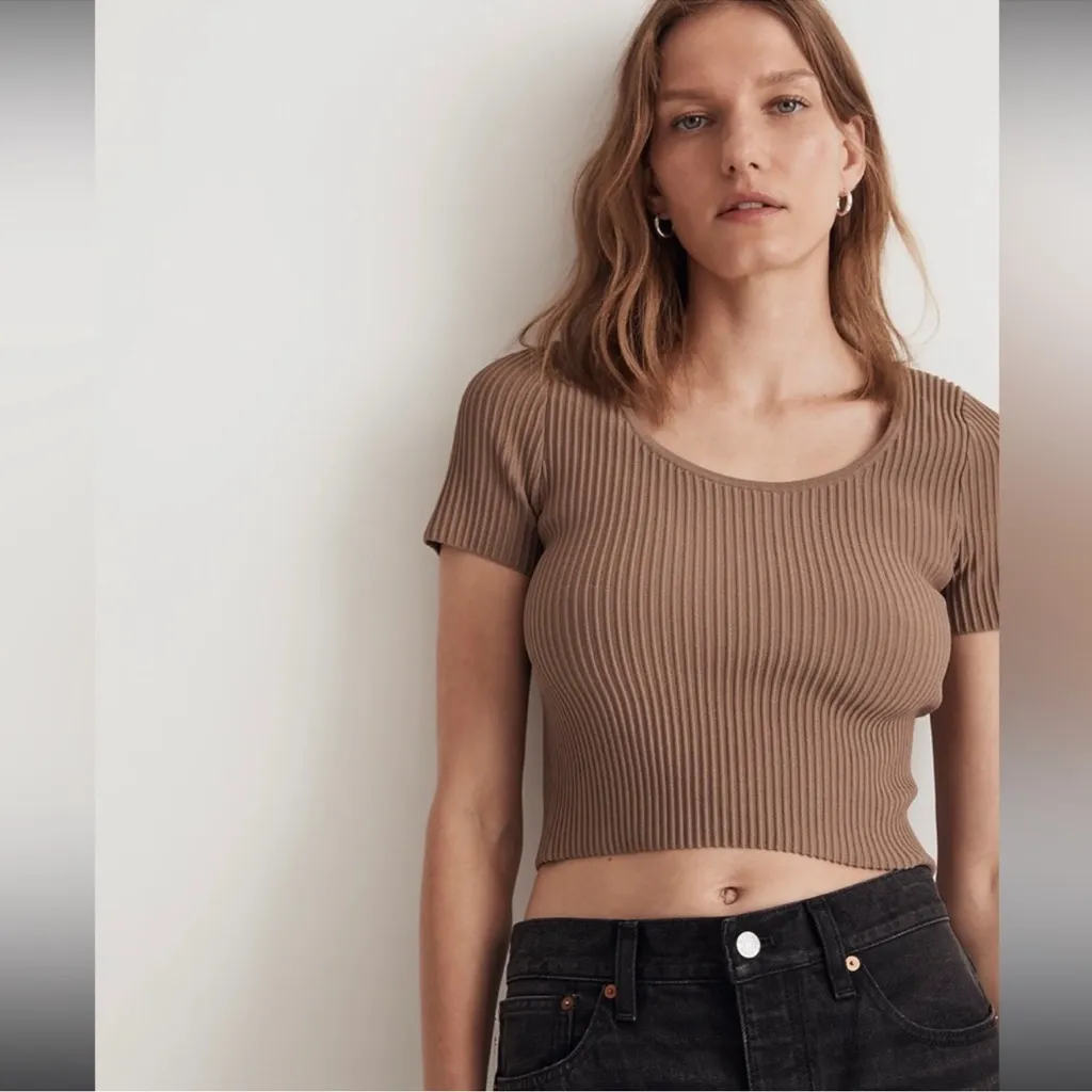 NWT Madewell Ottoman Crop Sweater Tee XXS - Image 2