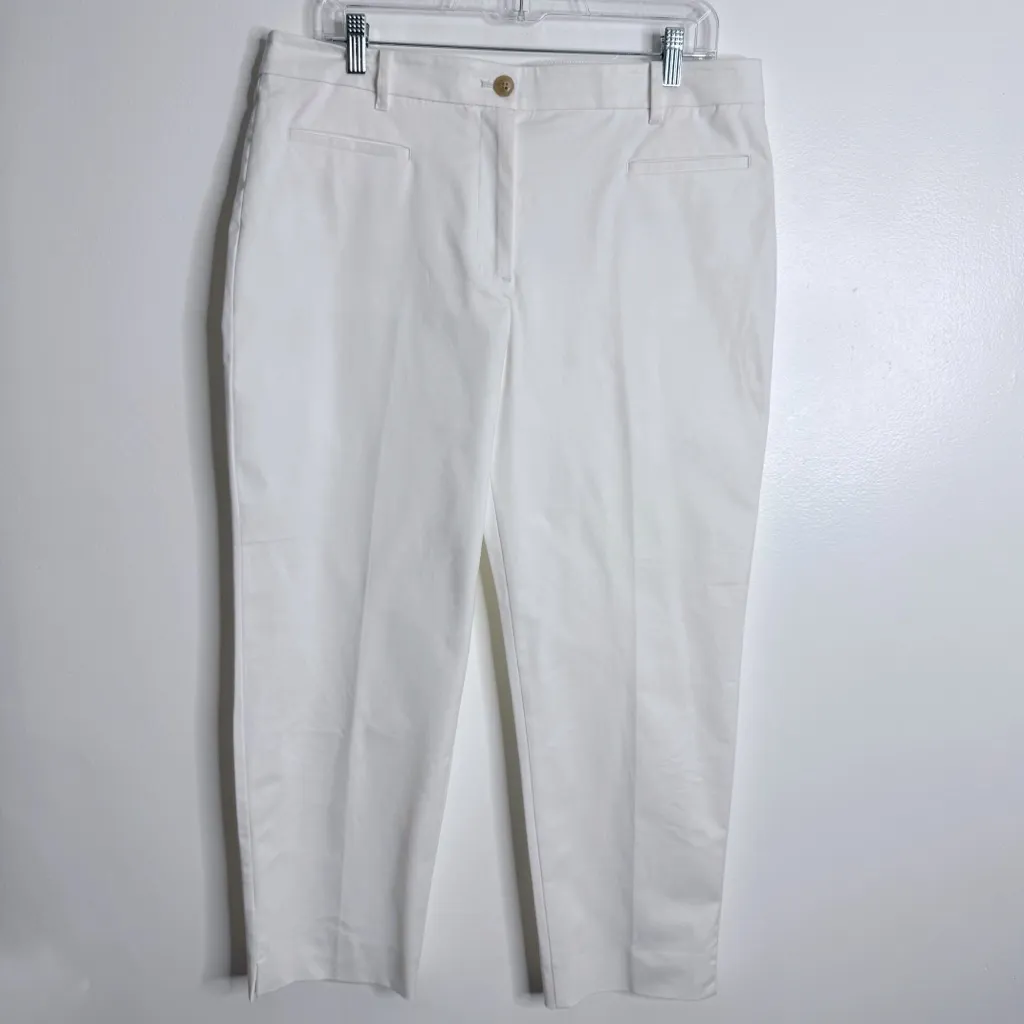 Ann Taylor The Cotton Crop Pant‎ In White 839028 Size 12 - Image 2