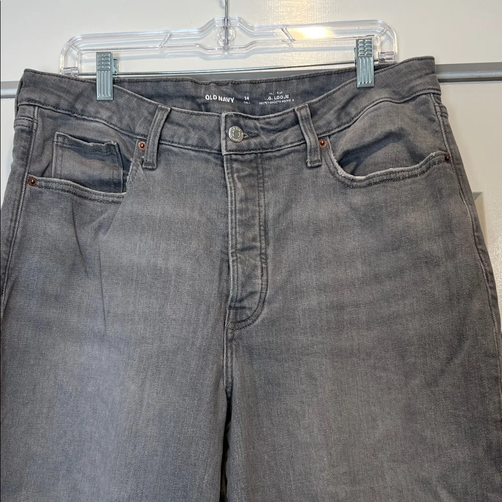 Old Navy Women's Gray Hi rise O.G. Loose jeans size 14 Tall. - Image 4