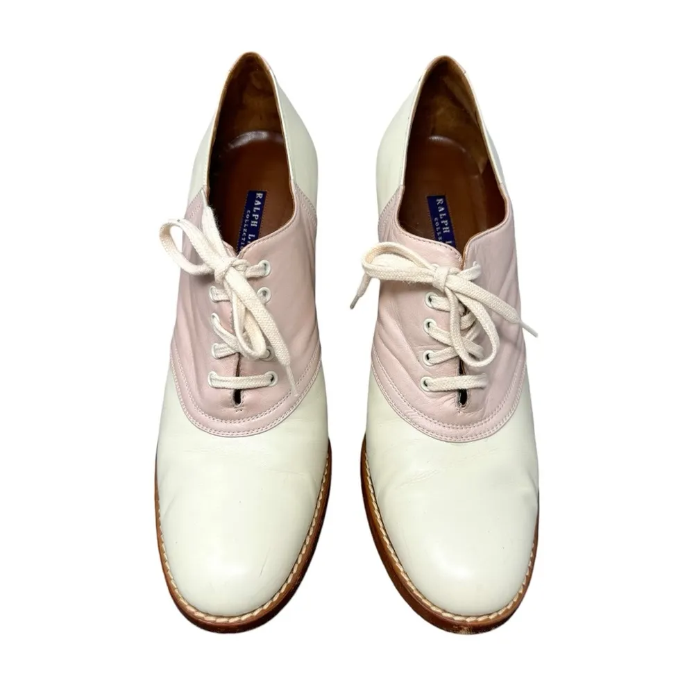 RALPH LAUREN Collection derby lace tie heels, made in Italy, size 10 - Image 6