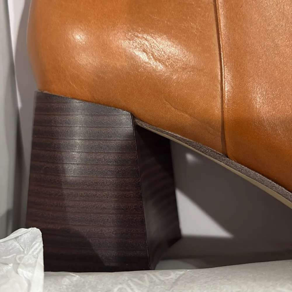 Calvin Klein Broma Tan Ankle Booties with Block Heel Size 11 - Image 7