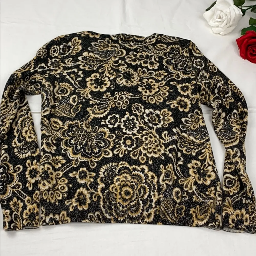 Talbots Black and Gold Shimmer Cardigan - Image 8