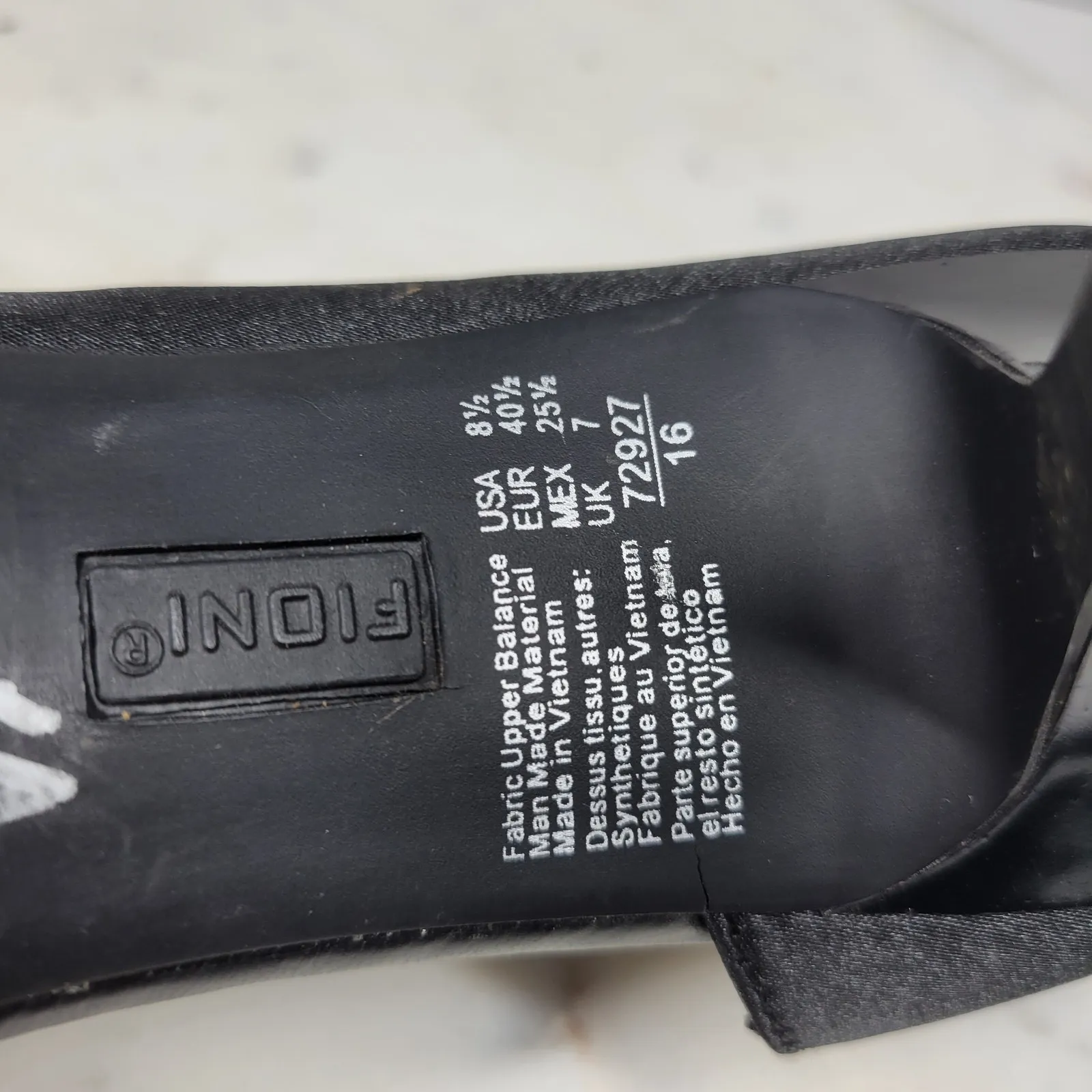 Fioni Dress Pumps Womens‎ 8.5 Black Satin Rose Stiletto High Heels Formal - Image 2