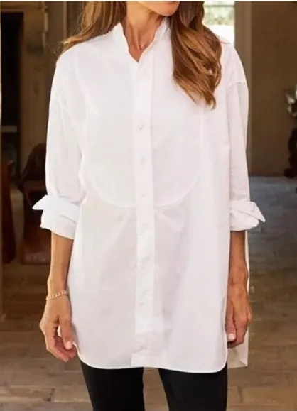 Frank & Eileen Victoria Tuxedo Oversized Cotton Crisp White Button Down Shirt L - Image 1