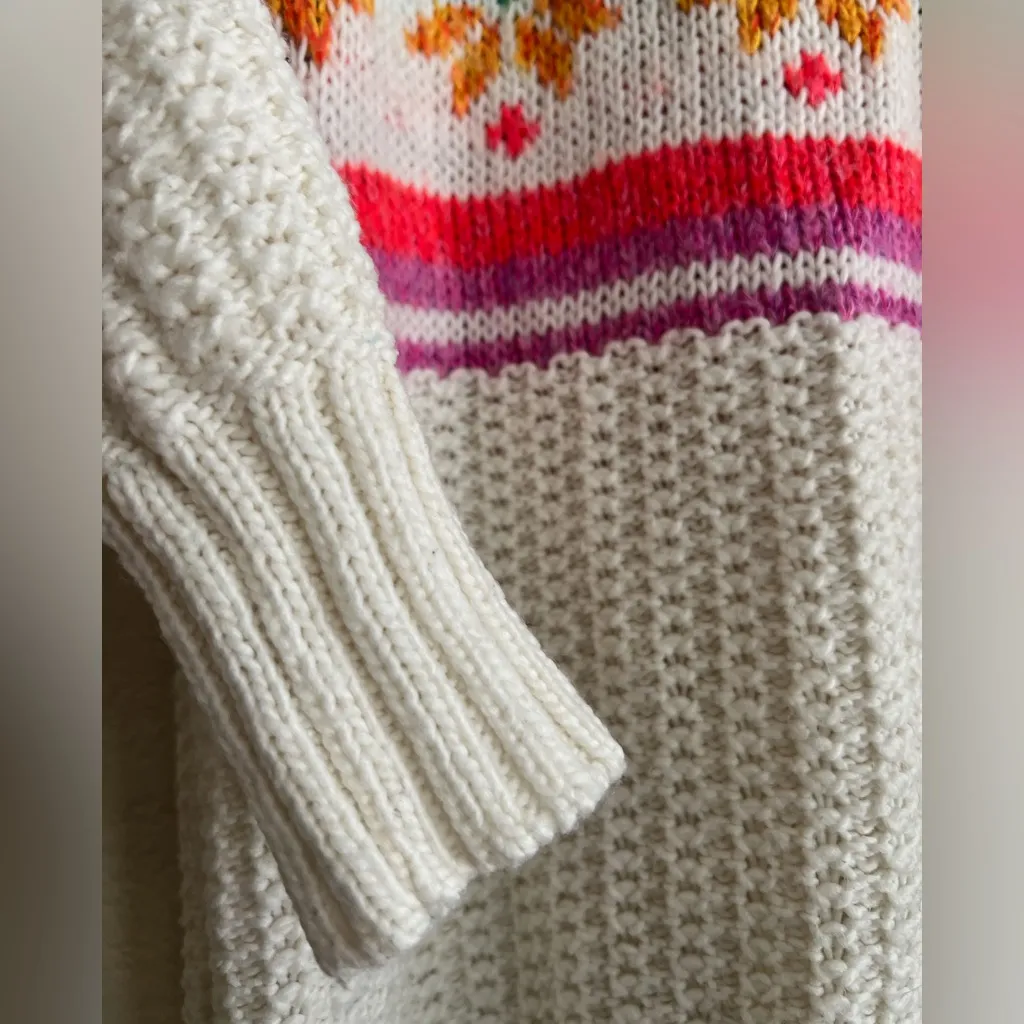 American Eagle Fair Isle Knit Sweater Crewneck Soft Cozy Winter Layer Medium - Image 9