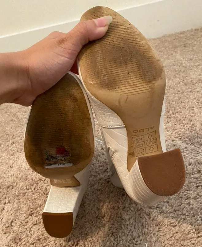 ALDO White Heeled Boots - Image 6