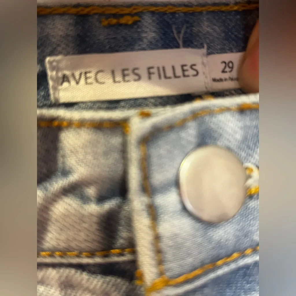 Avec Les Filles Womens Jeans Size 29 High Rise Light Wash Blue Denim - Image 5