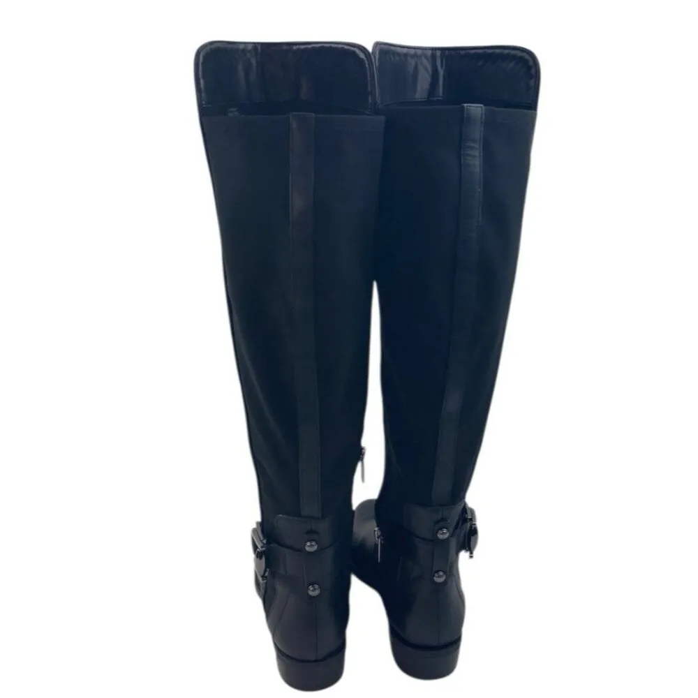 Vince Camuto Pordalia Boots Womens Size 6 Black Leather Quilted Knee High Luxury - Image 7