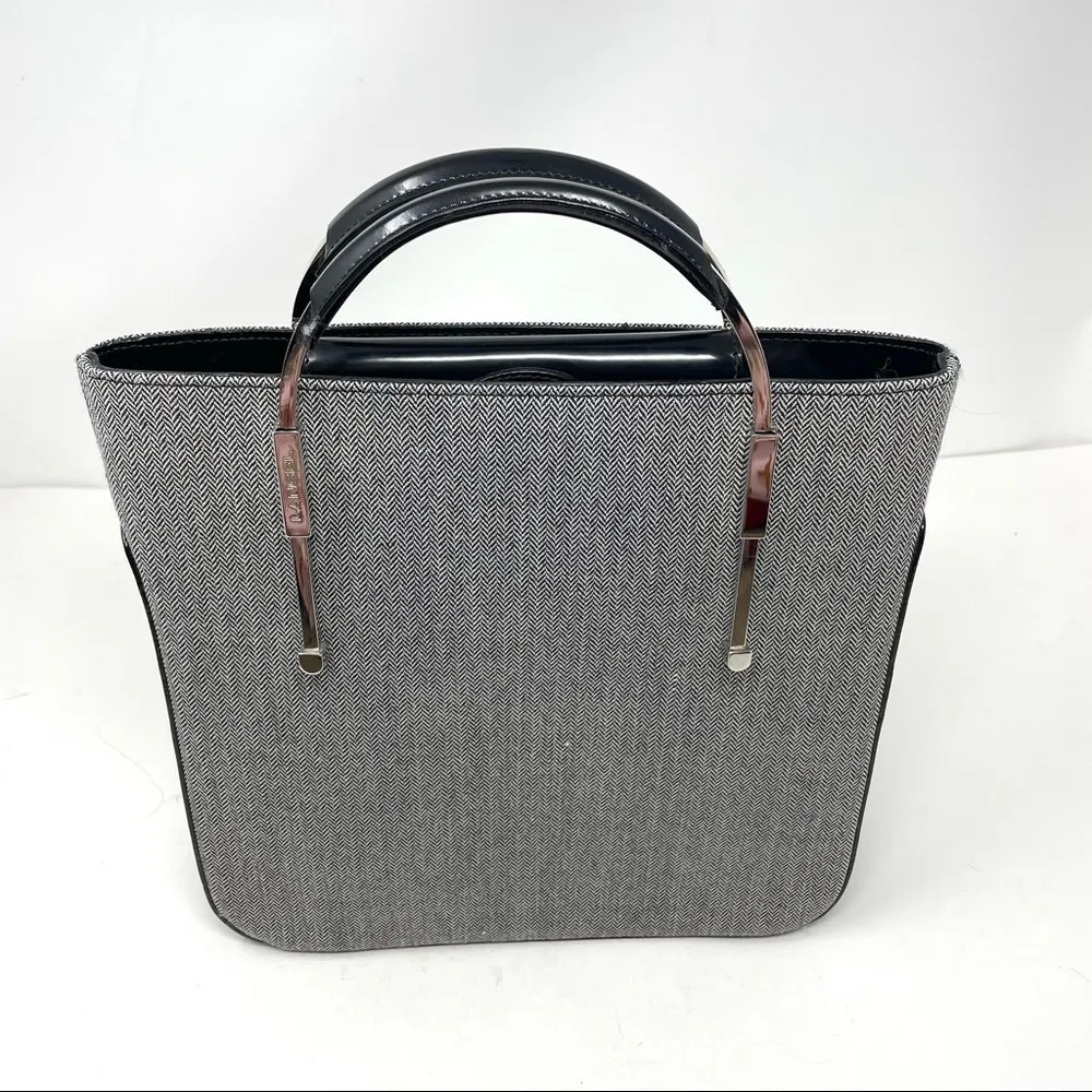 LANCEL tweed and leather tote purse, made Italy, NWT - Image 6