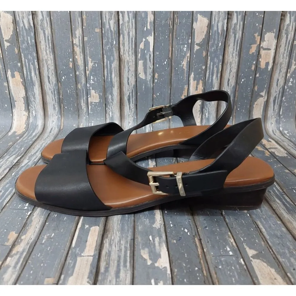 Alex Marie Black Leather Strappy Slingback Buckle Sandals Size 9 MINT Condition - Image 5