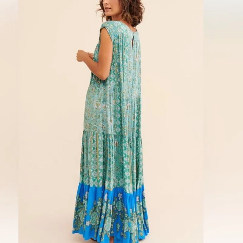 Free People Hanalei Bay Maxi Dress Hawaii Breeze Combo. size L NWT - Image 2