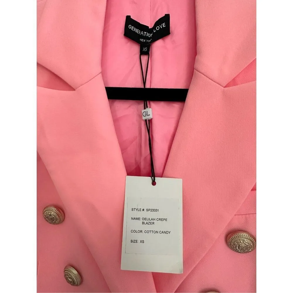 Generation Love Delilah Crepe Blazer in Cotton Candy Size XS - Image 4