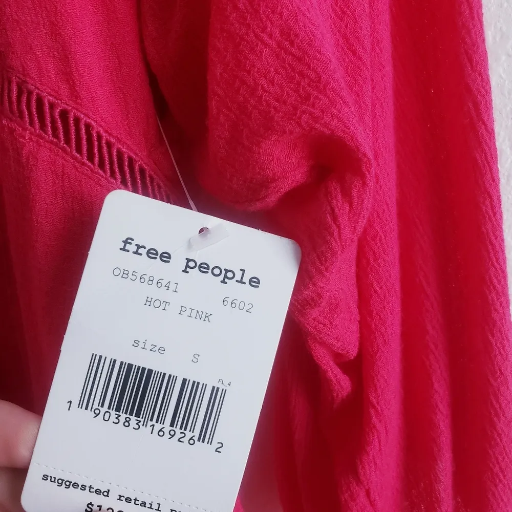 Free People Go Lightly V-Neckline Bohemian 3/4 Sleeve Dress New With Tags - Image 9