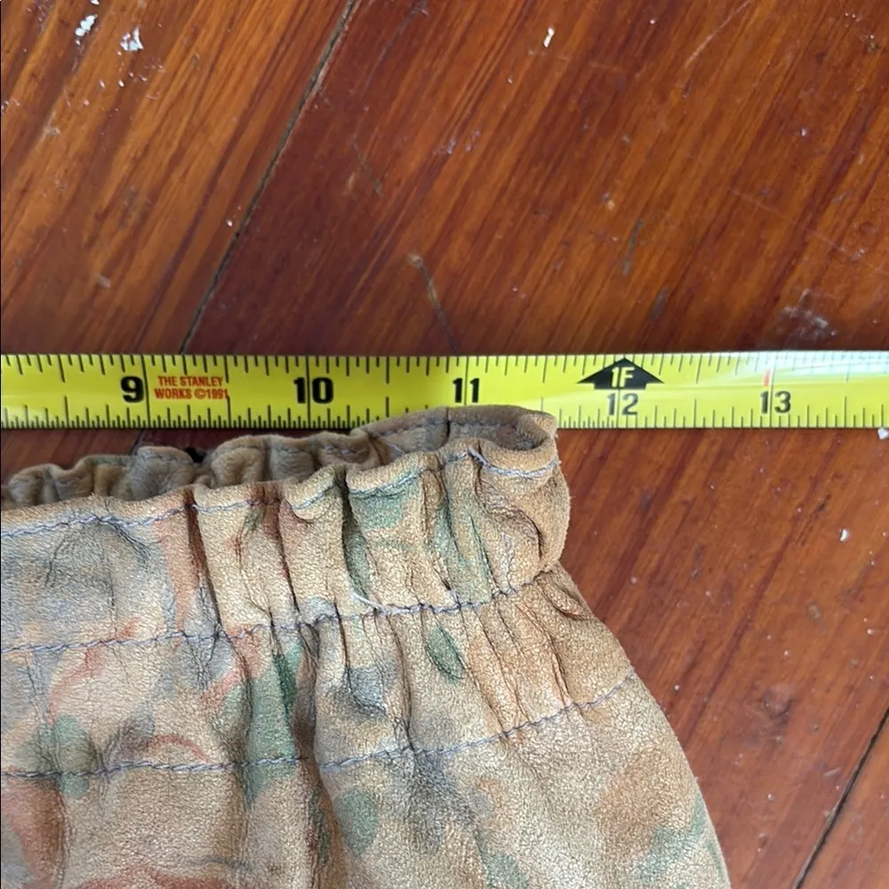 True Vintage French Creek Floral Tan leather Skirt size small Orange - Image 3