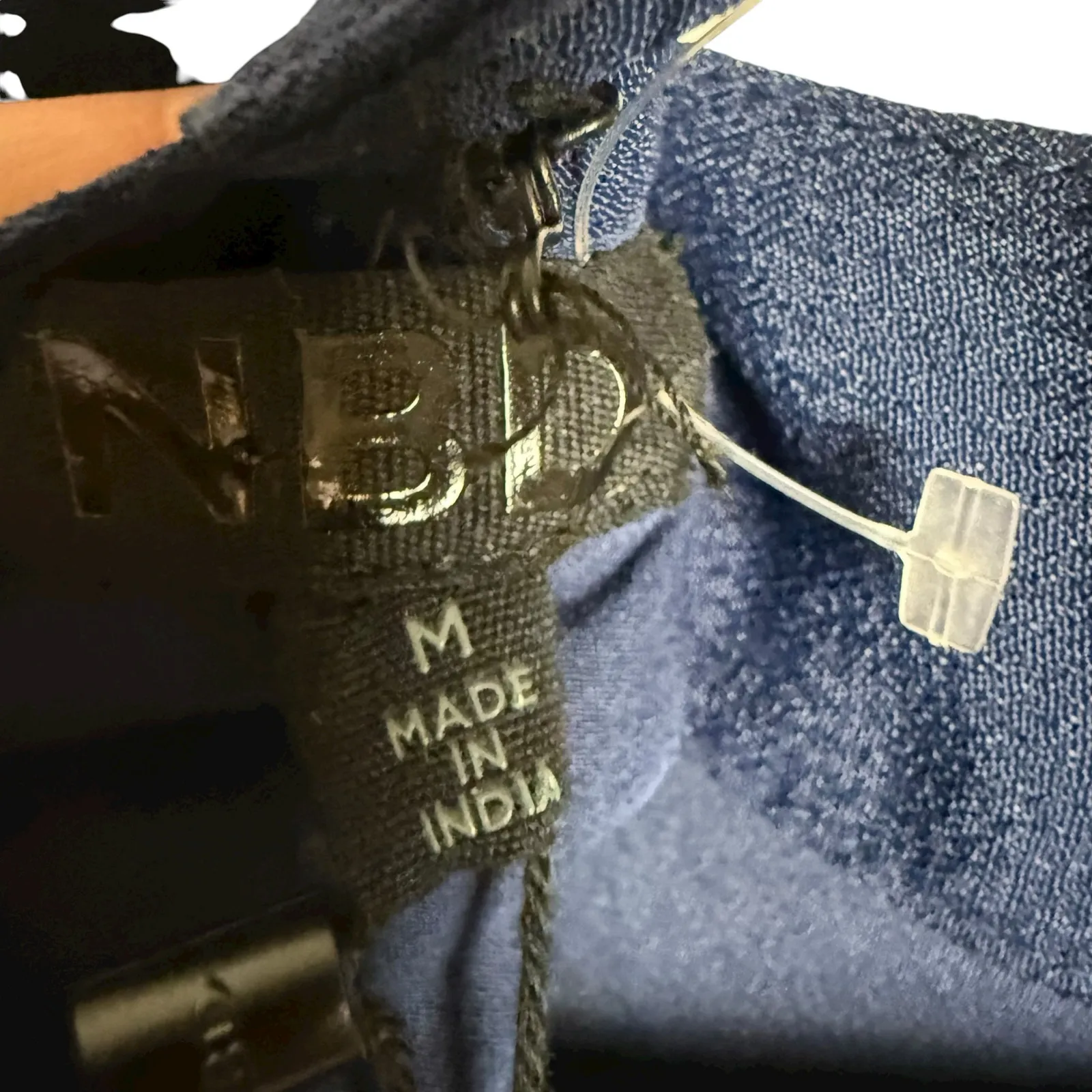 NBD Revolve Navy Blue Best Mistake Sleeveless Beaded High Neck Mini Dress Size M - Image 8