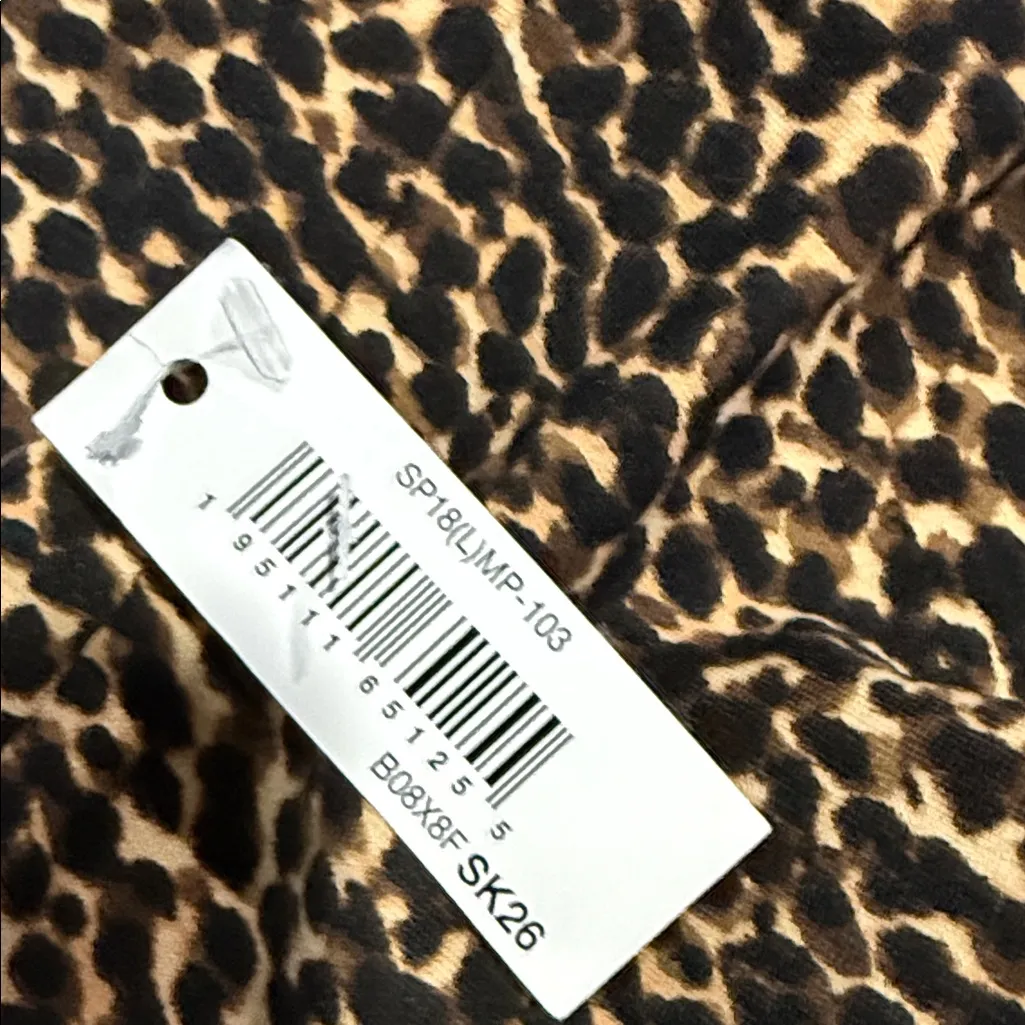 Daily Ritual Leopard Print Leggings medium NWT Brown - Image 5