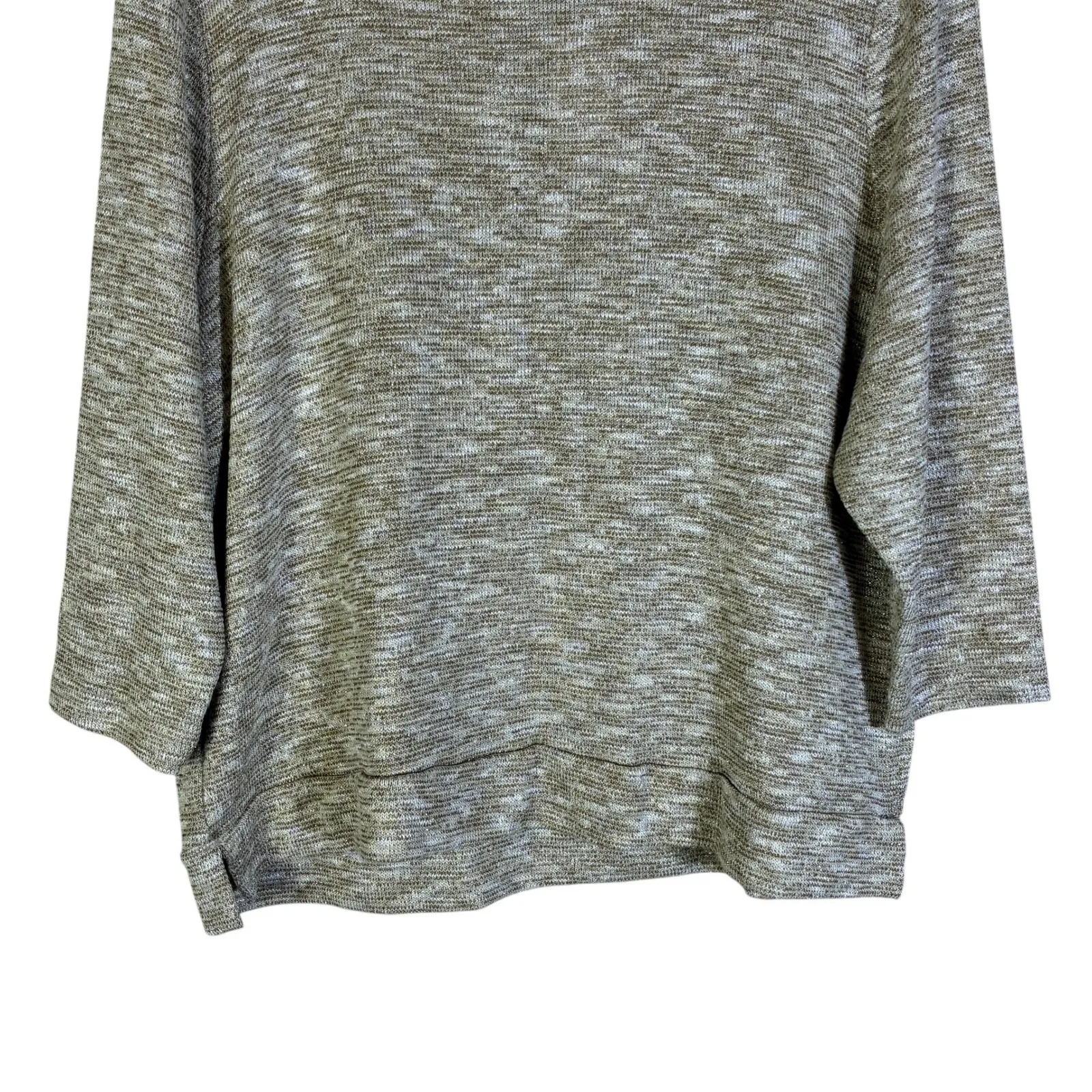 NWT Rebecca Malone Classic Cowl Neck Knit Top Size XLP Beige Coastal Grandmother - Image 4