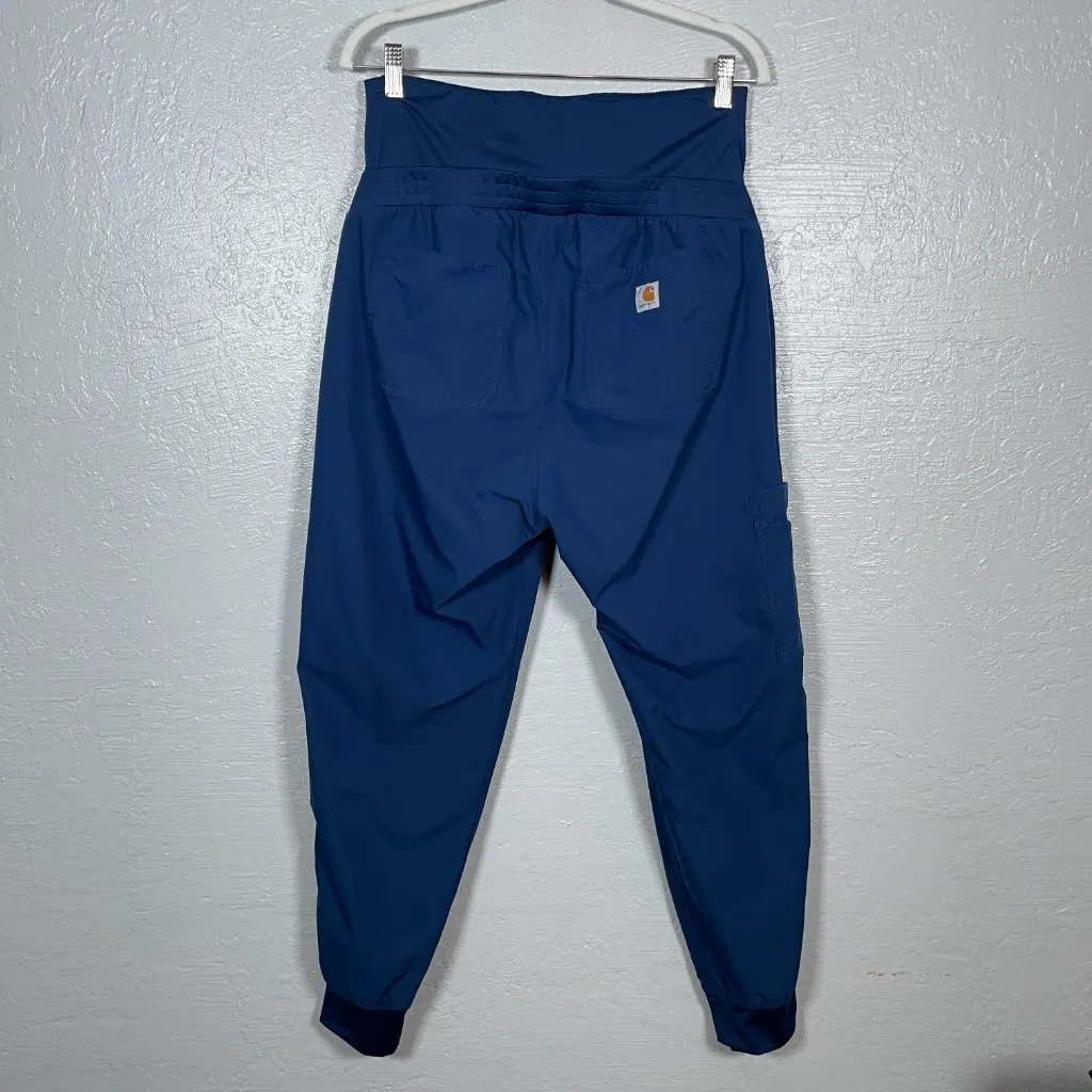 Carhartt Women Maternity M Navy Blue Force Essential Jogger Scrub Pants Pockets - Image 4