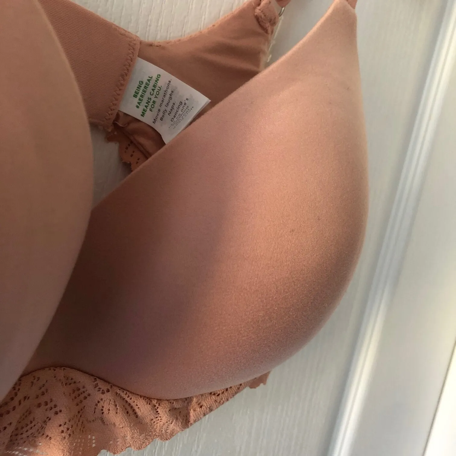 Aerie Women's Real Me Push Up Bra Coral Lace Trim Adjustable Straps Size 36D NWT - Image 3