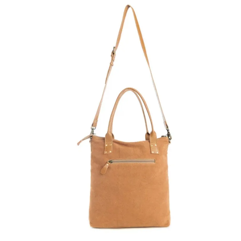 NWT Boutique Boho Mesa Maverick Hairon Leather Tote Bag Brown & White - Image 3