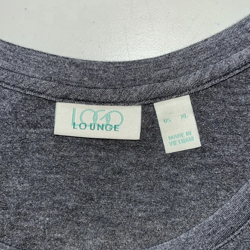 LOGO Lounge by Lori Goldstein Sz XL Gray One Piece Jersey Knit Wide Leg Jumpsuit - Image 5