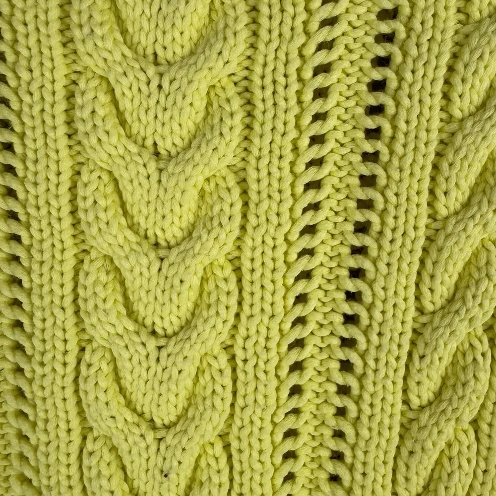 Talbots Small Petite Green Cable Knit Sweater Long Sleeve Round Neck Sz P Cotton - Image 4