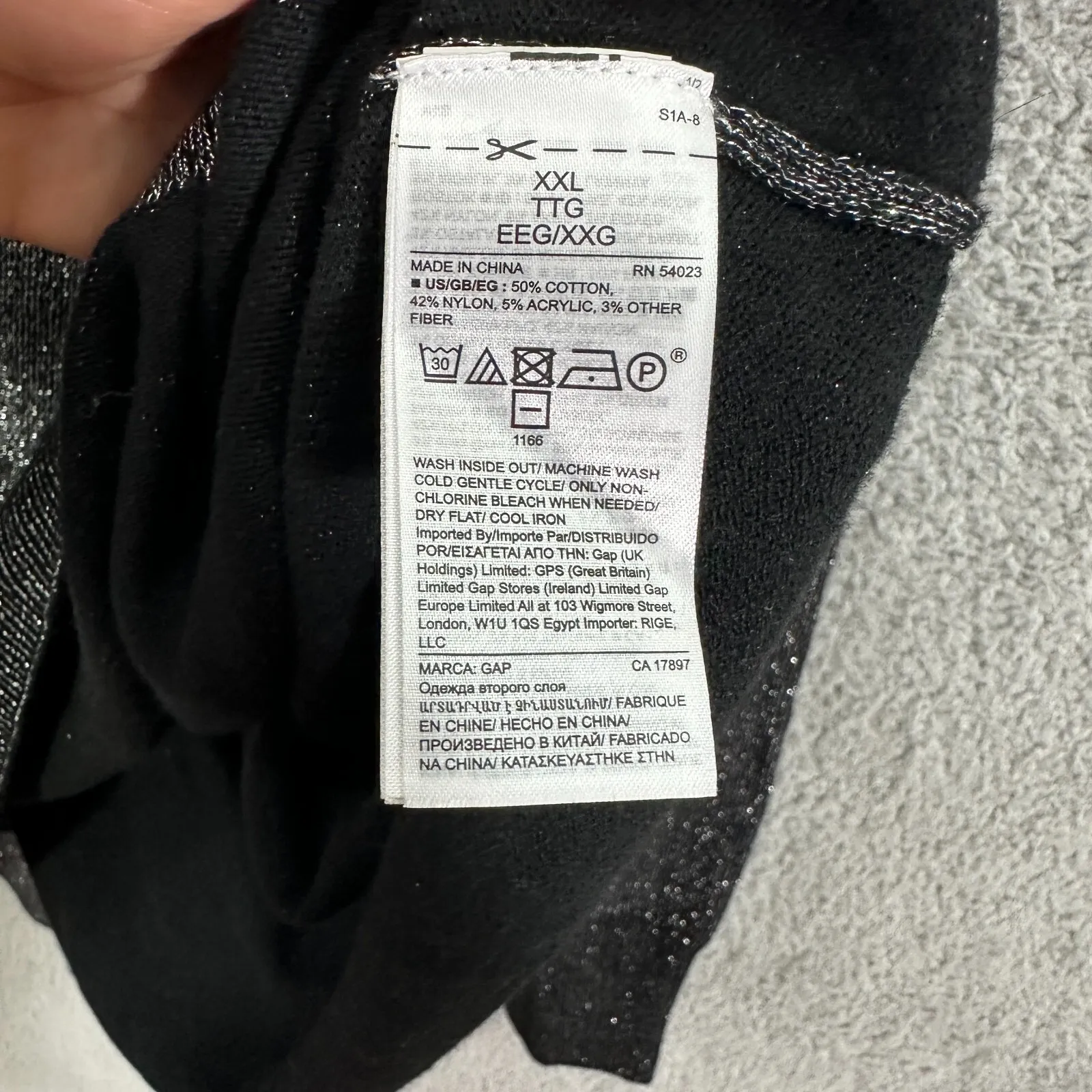 GAP XXL‎ Black Metallic Shimmer Sweater Oversized Y2K Disco Glam Evening Top - Image 5