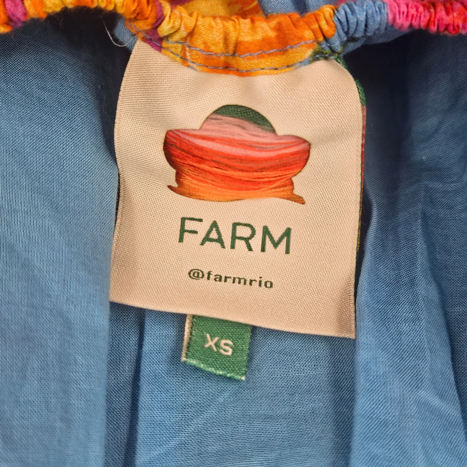 Farm Rio Toucans Garden Blue Floral Puff Sleeve Open Back Midi Dress XS‎ - Image 13