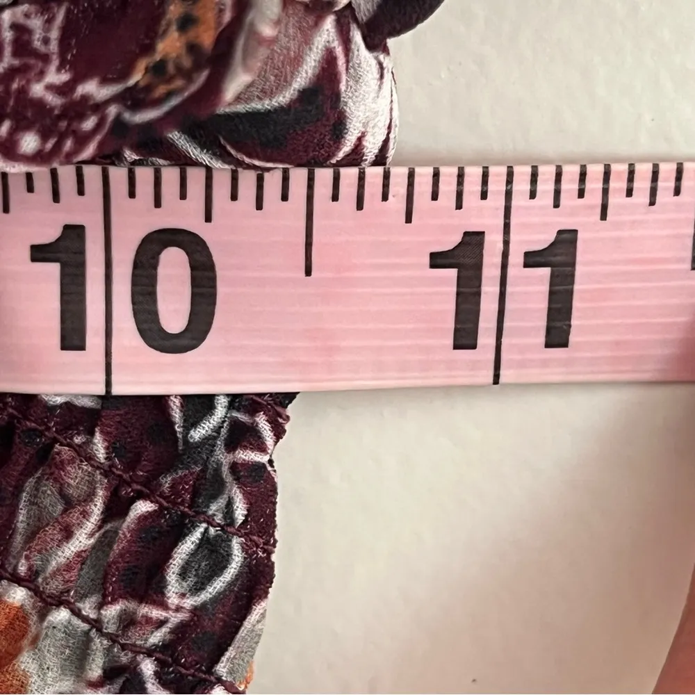 Womens BB Dakota Steve Madden Boho Crop Top Off Shoulder Floral Print Size Small Red - Image 7