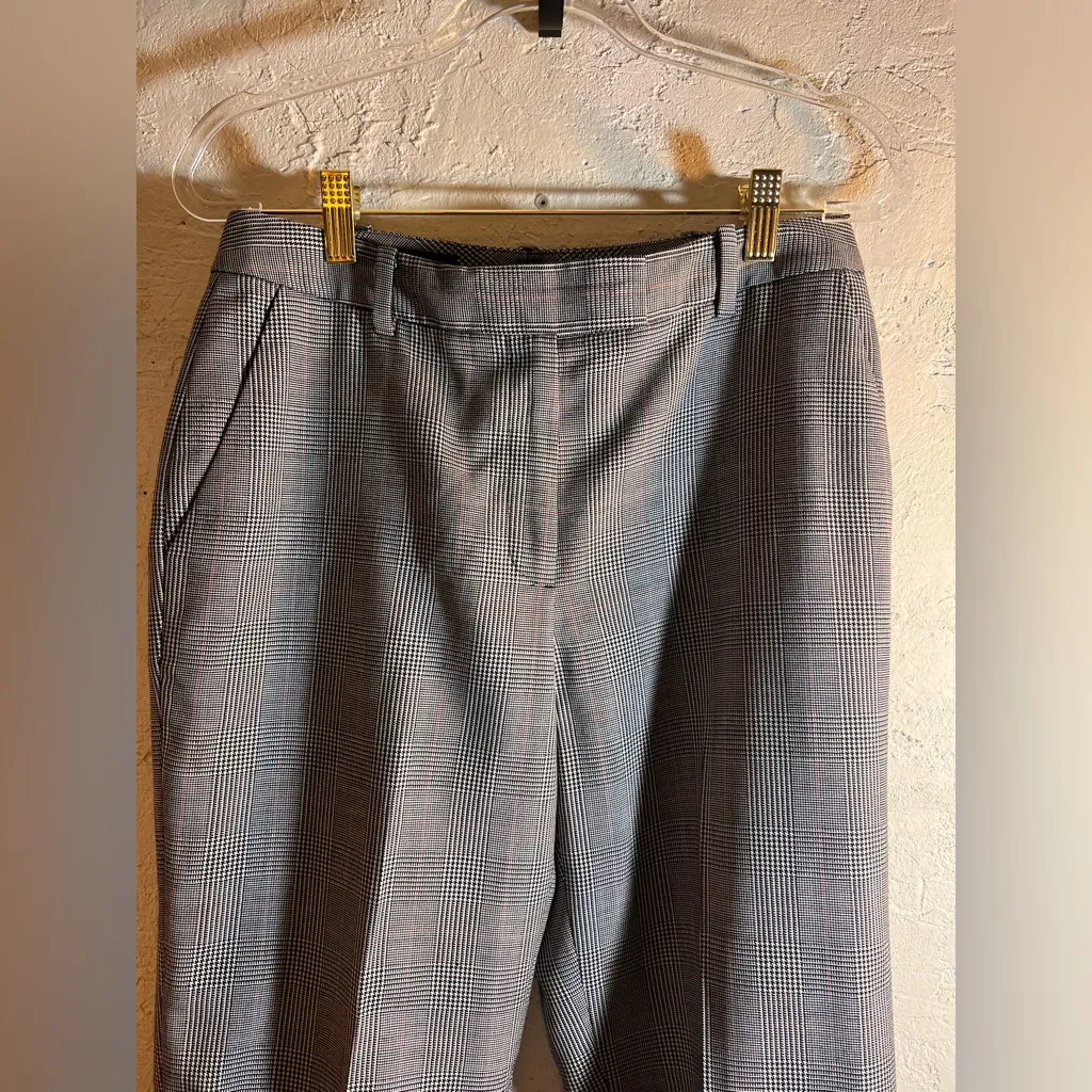 Brooks Brothers Trousers Black White Plaid Houndstooth 100% Wool lined pockets 4 - Image 2