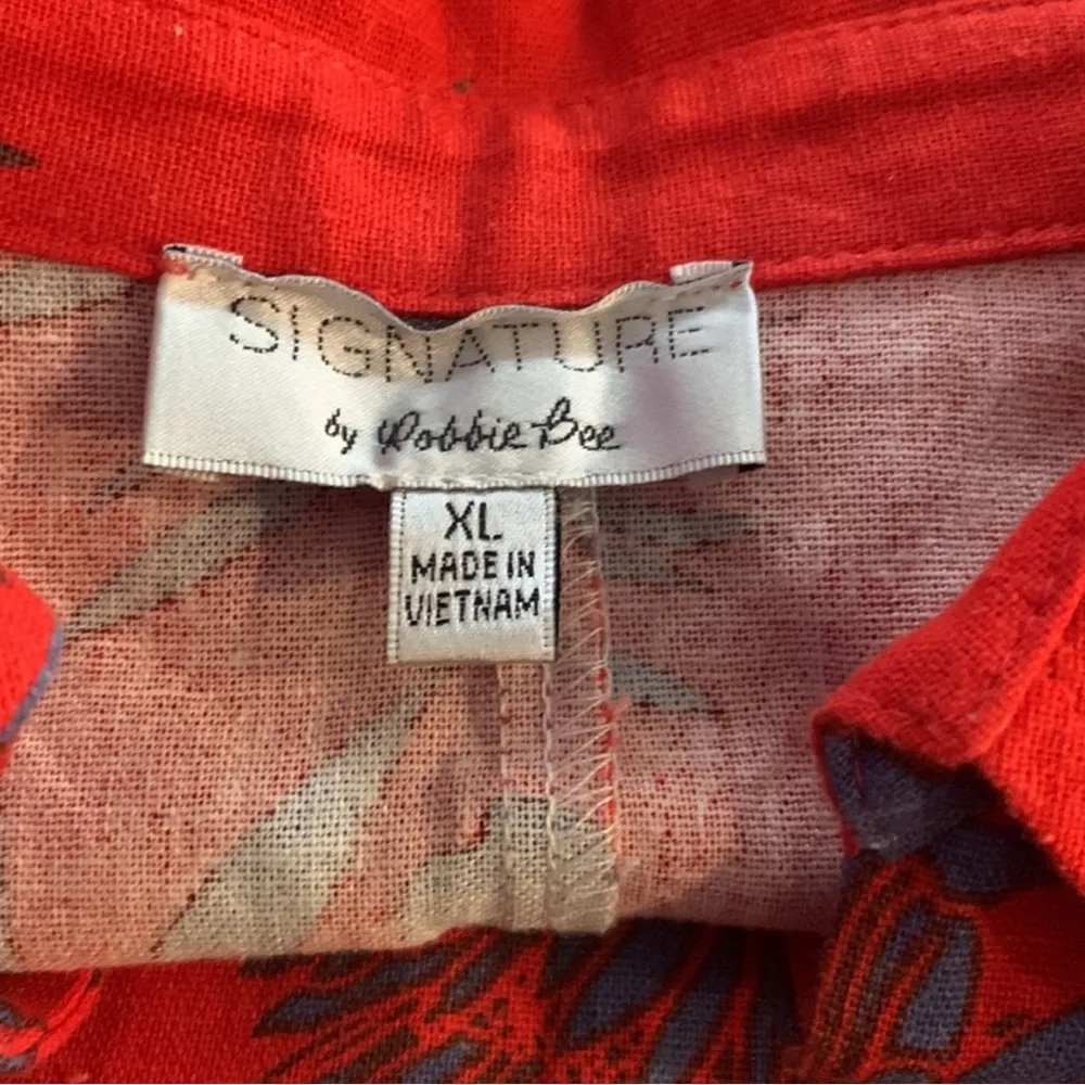 Signature By Robbie Bee Red & Blue Floral Sleeveless Dress Size XL - Image 7