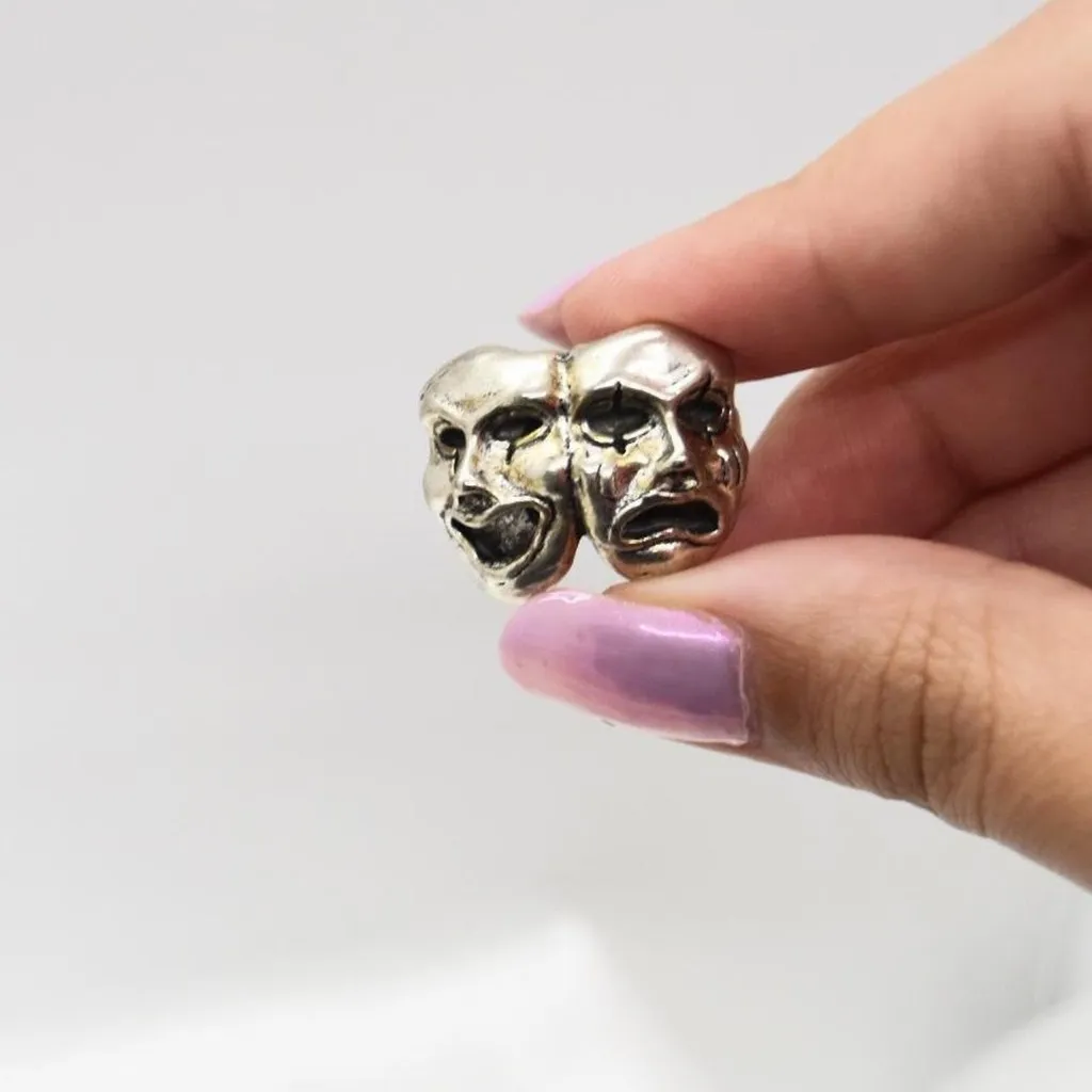 Silver Theater Mask Ring - Image 5